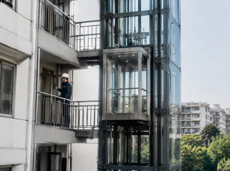佳木斯旧楼加建观光电梯